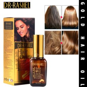 New Dr. Rashel 2 in 1 Gold Keratin Hair Oil for Silky 50ml