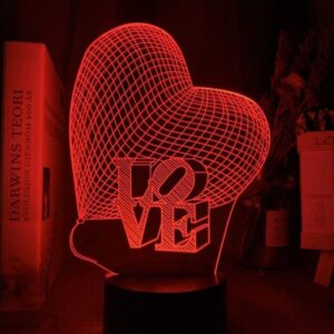 3D Lamp Red black