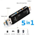 5 in 1 Multifunction Type C USB Micro USB Tf SD Memory Card Reader